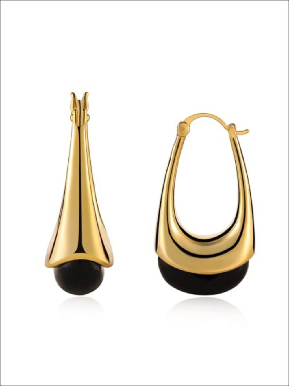 14k Gold Plated Resin Hoop Earrings Hypoallergenic Teardrop Acrylic
